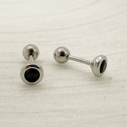 1 Pair Simple Style Geometric Inlay Stainless Steel Zircon Ear Studs