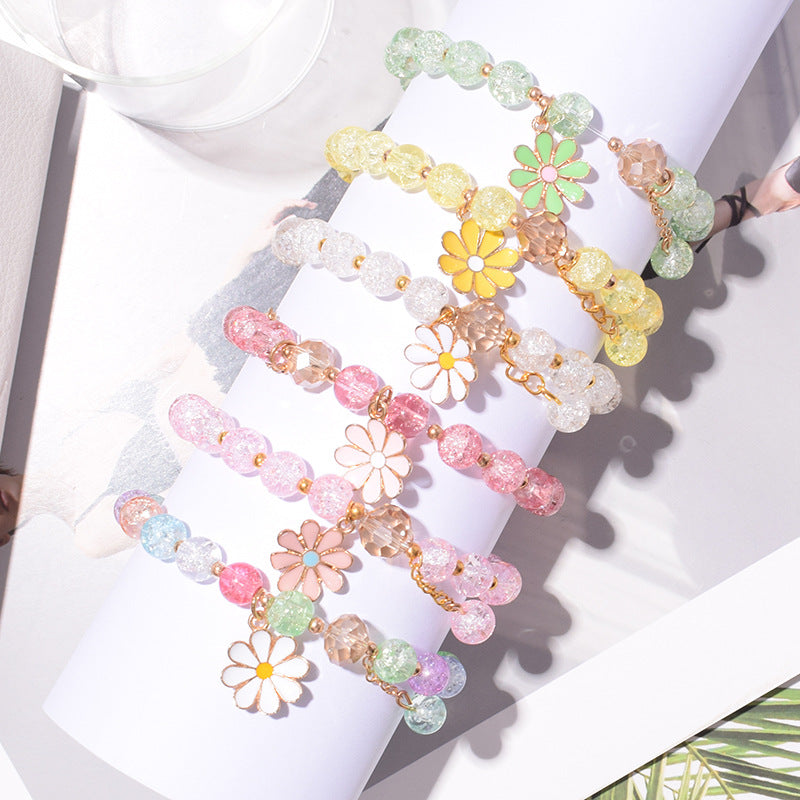 Fashion Flower Glass Beaded Women's Bracelets 1 Piece