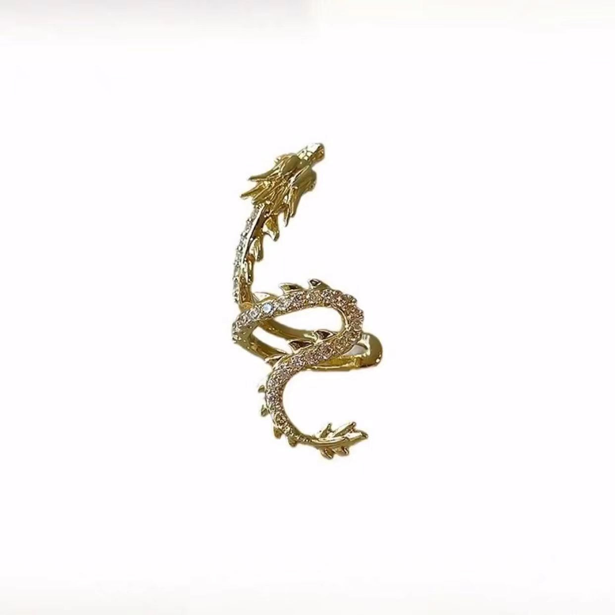 1 Piece Vintage Style Dragon Plating Alloy Ear Cuffs