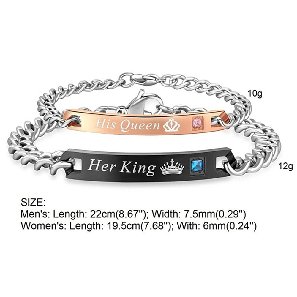 Simple Style Letter Crown Zircon Alloy Wholesale Bracelets