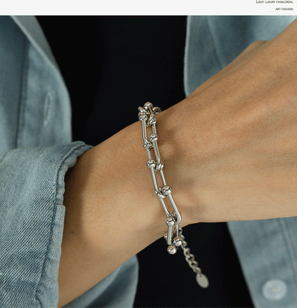 Titanium Steel IG Style Simple Style Geometric Plating Bracelets Necklace