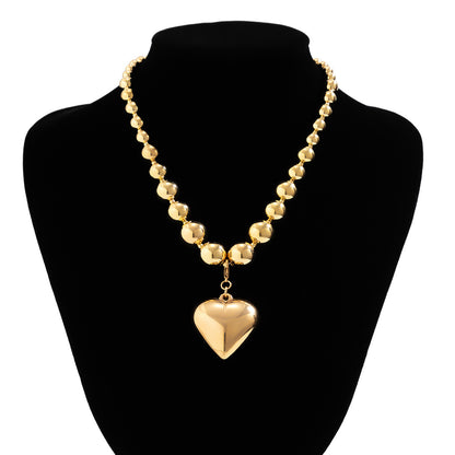 Glam Exaggerated Geometric Ccb Artificial Pearl Beaded Plating Valentine's Day Women's Necklace