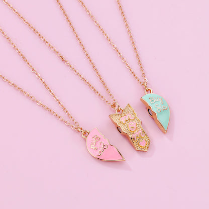 Cartoon Style Heart Shape Alloy Enamel Plating Mother's Day Mother&daughter Mother&son Pendant Necklace