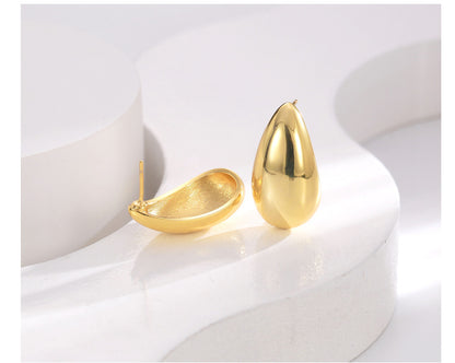 1 Pair Fashion Water Droplets Copper Plating Drop Earrings