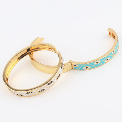 Fashion Devil's Eye Copper Bangle Contrast Collar Copper Bracelets