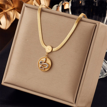 Fashion Snake Titanium Steel Plating Pendant Necklace 1 Piece