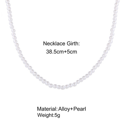 Elegant Geometric Artificial Pearl Beaded Women's Necklace