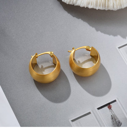 1 Pair Retro Geometric Metal Polishing Women's Earrings