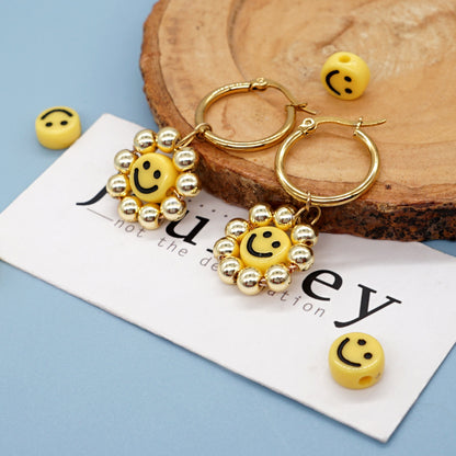 1 Pair Fashion Geometric Smiley Face Metal Plating Women's Hoop Earrings