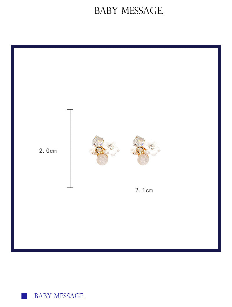 1 Pair Fashion Flower Alloy Plating Inlay Rhinestones Women's Ear Studs