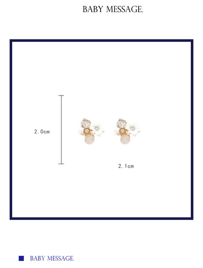 1 Pair Fashion Flower Alloy Plating Inlay Rhinestones Women's Ear Studs