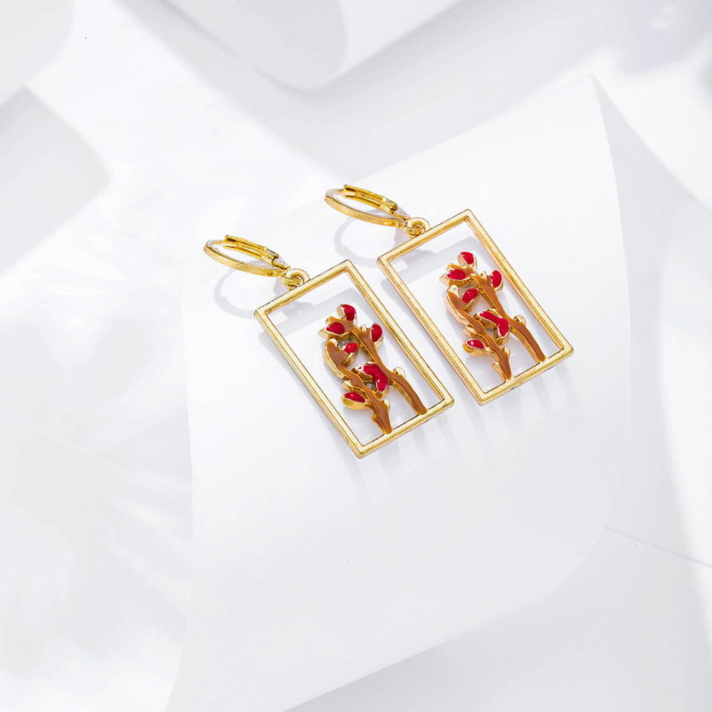 Wholesale Jewelry Geometric Hollow Plant Cactus Earrings Gooddiy