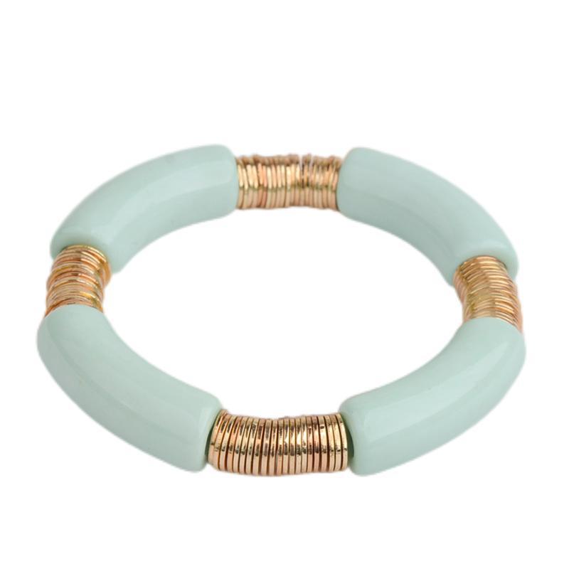 Simple Style Classic Style Round Arylic Metal Wholesale Bracelets
