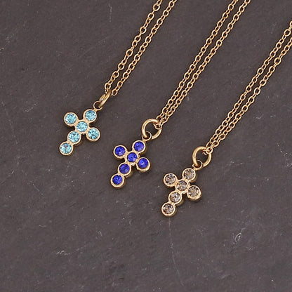 New Sun Flower Cross Pendant Female Fashion Simple Clavicle Chain Retro Necklace