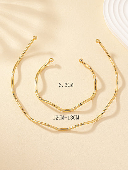 Elegant Glam Geometric Alloy Plating Women's Bracelets Necklace