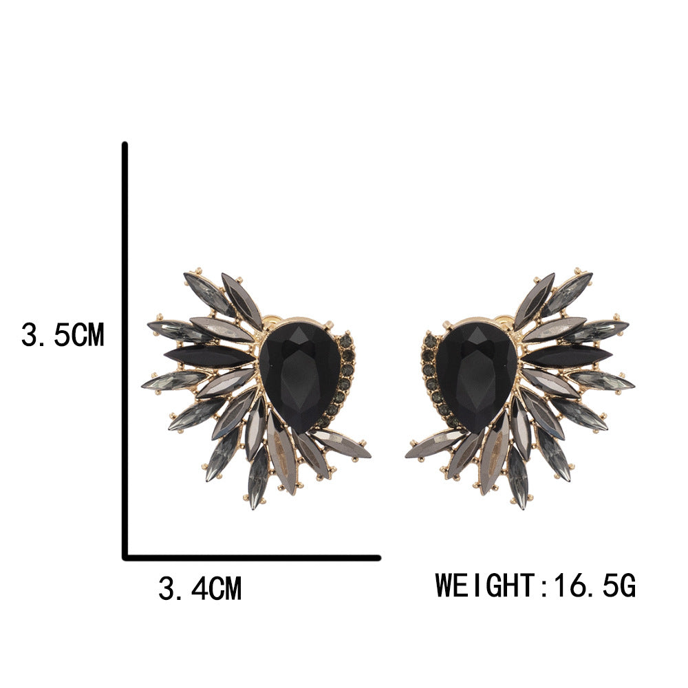 1 Pair Fashion Water Droplets Alloy Inlay Rhinestones Women's Ear Studs