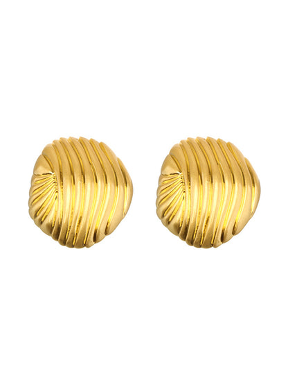 1 Pair Retro Exaggerated Geometric Plating Alloy Ear Studs