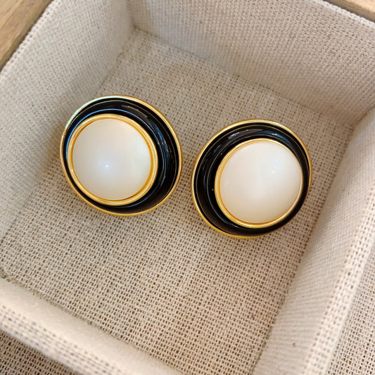 Retro Round Alloy Plating Women's Ear Studs 1 Pair