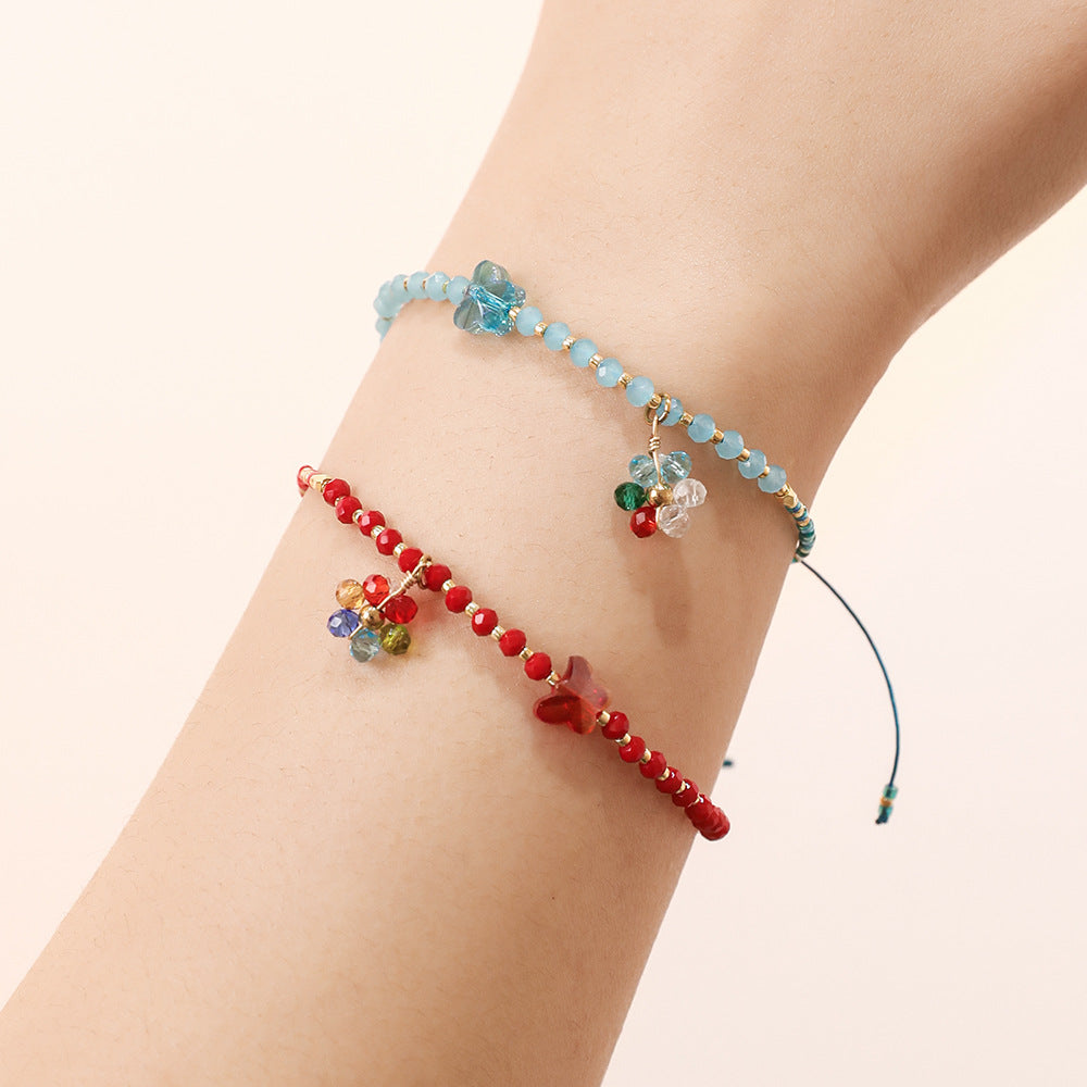 Simple Style Classic Style Butterfly Artificial Crystal Beaded Women's Drawstring Bracelets