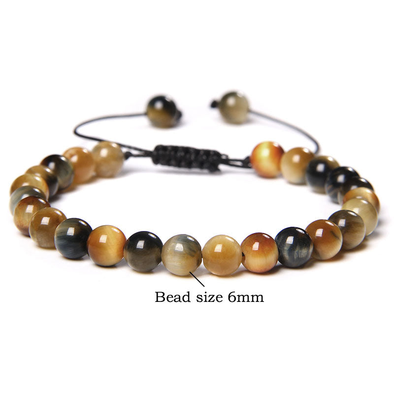 1 Piece Fashion Gradient Color Tiger Eye Beaded Bracelets