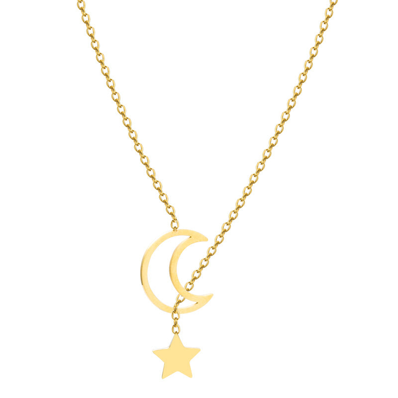 Fashion Star Moon Pendant Titanium Steel Necklace Wholesale Gooddiy