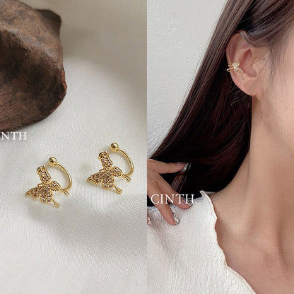 Fashion U Shape Copper Plating Zircon Women's Ear Studs 1 Piece