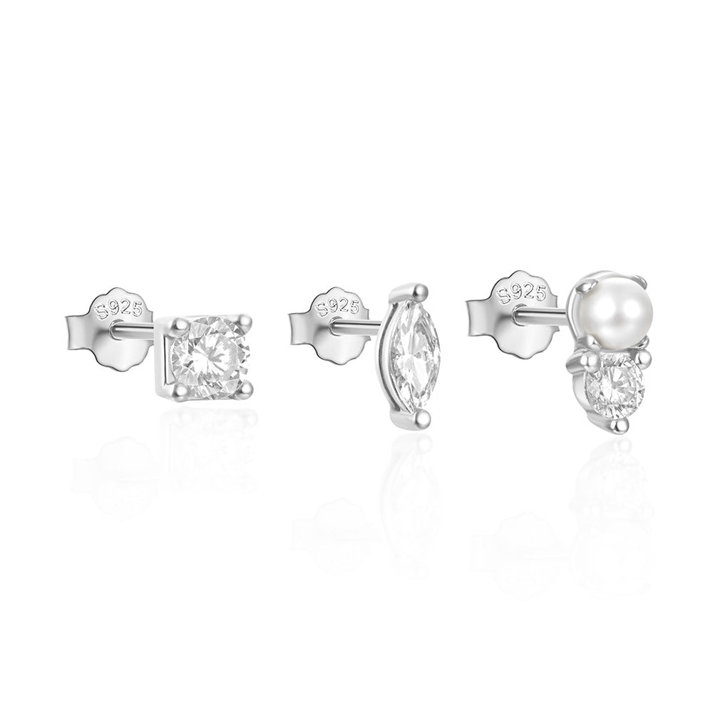 1 Set Simple Style Star Butterfly Plating Sterling Silver Ear Studs