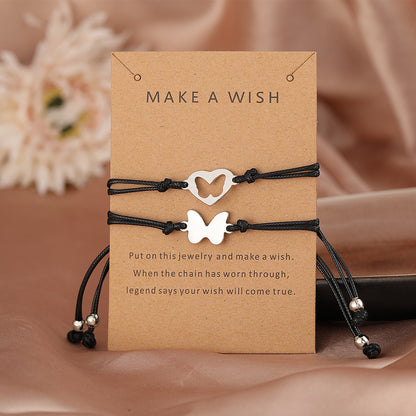 Creative Alloy Hollow Butterfly Card Necklace Set