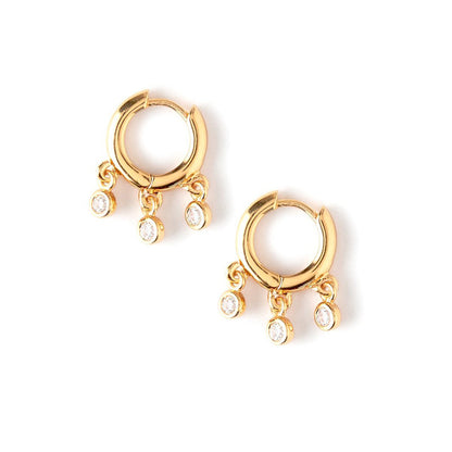 Personality Three-circle Zircon Earrings Simple Temperament Earrings