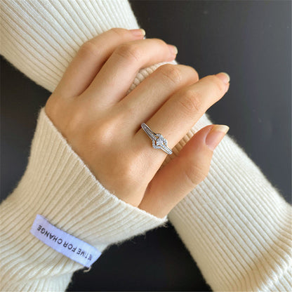 Elegant Simple Style Geometric Sterling Silver Plating Zircon Rings