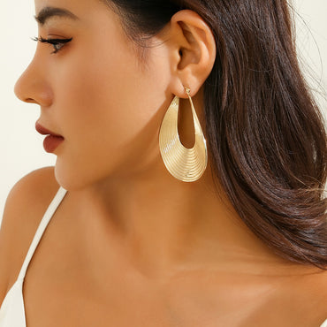 1 Pair Exaggerated Simple Style Geometric Plating Iron Earrings