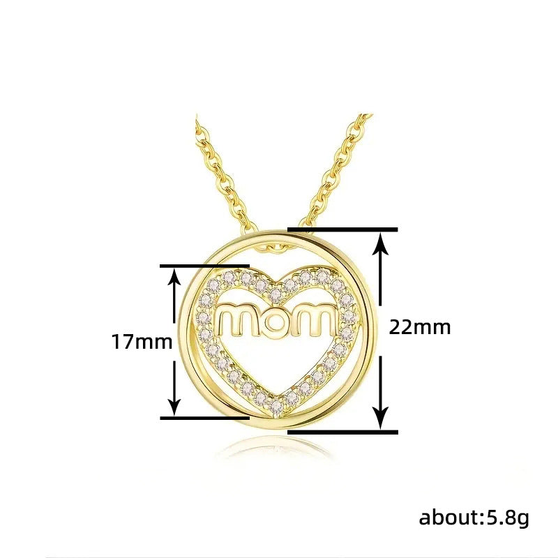Copper Simple Style Heart Shape Inlay Zircon Pendant Necklace