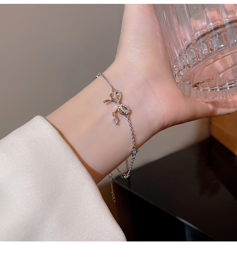 Ig Style Sweet Bow Knot Copper Plating Inlay Zircon Bracelets