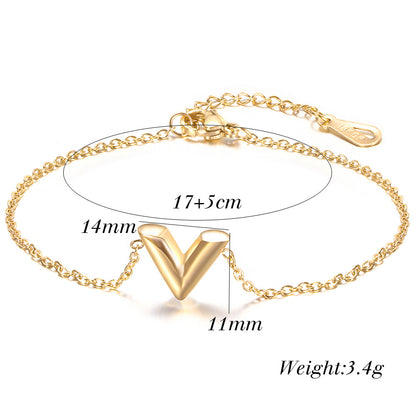 Simple Style Letter Titanium Steel Chain Bracelets