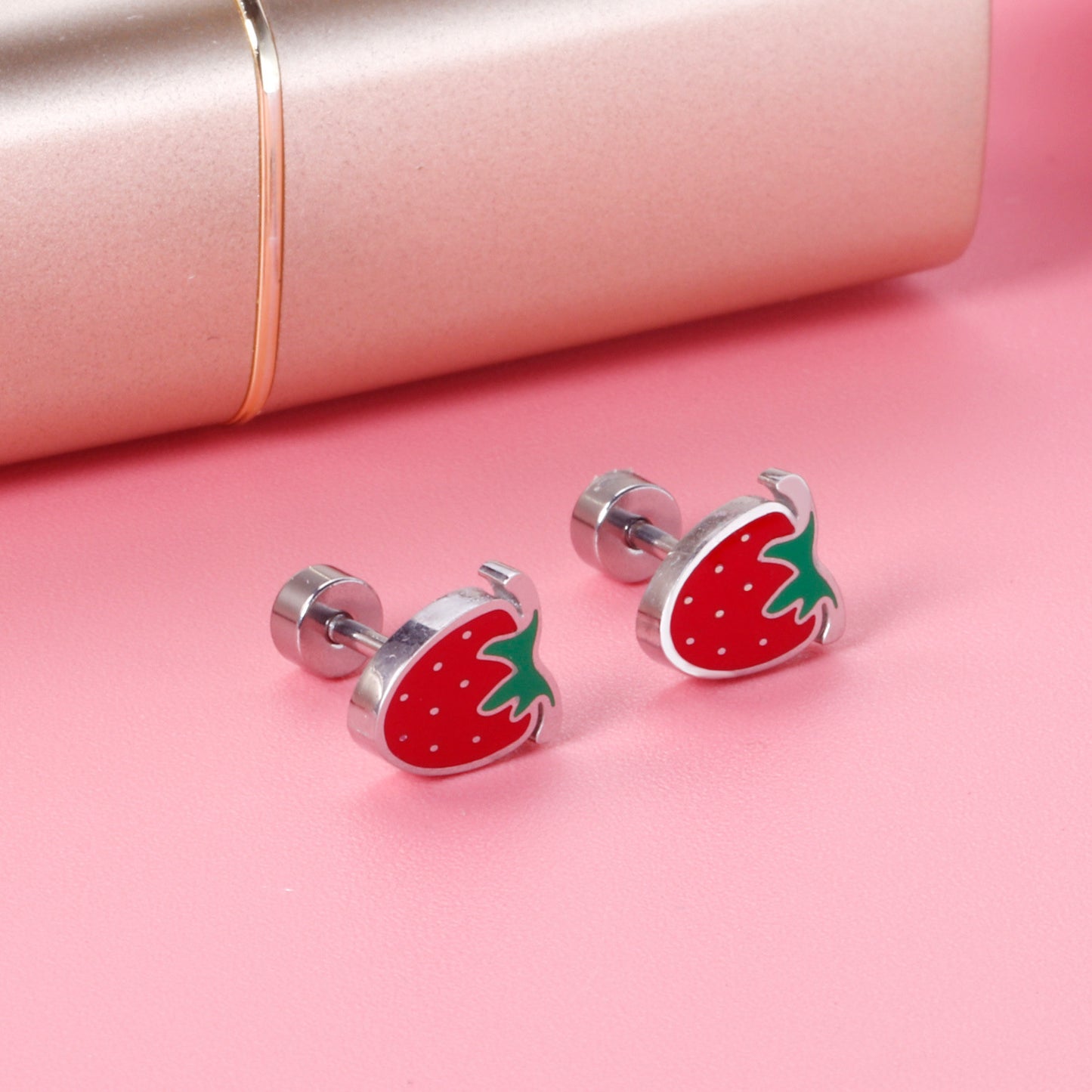 Pastoral Fruit Stainless Steel Plating Ear Studs 1 Pair