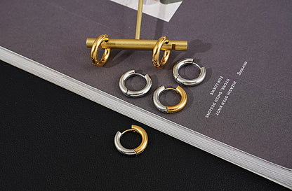 Ins Style Geometric Titanium Steel Plating No Inlaid Earrings