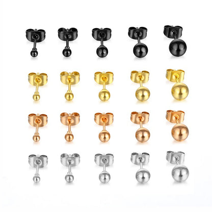 1 Piece Simple Style Solid Color Stainless Steel Ear Studs