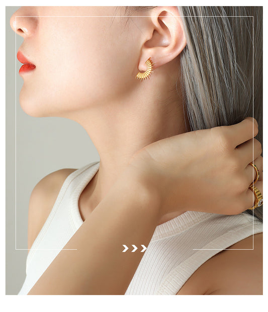 Simple Style Geometric Titanium Steel Plating Earrings 1 Pair