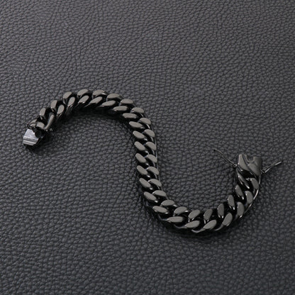 Basic Stainless Steel No Inlaid Bracelets Necklace 2 Pieces