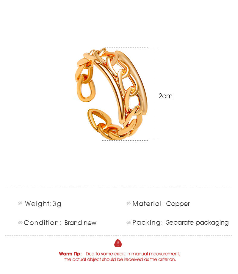 New Creative Opening Chain Copper Ring