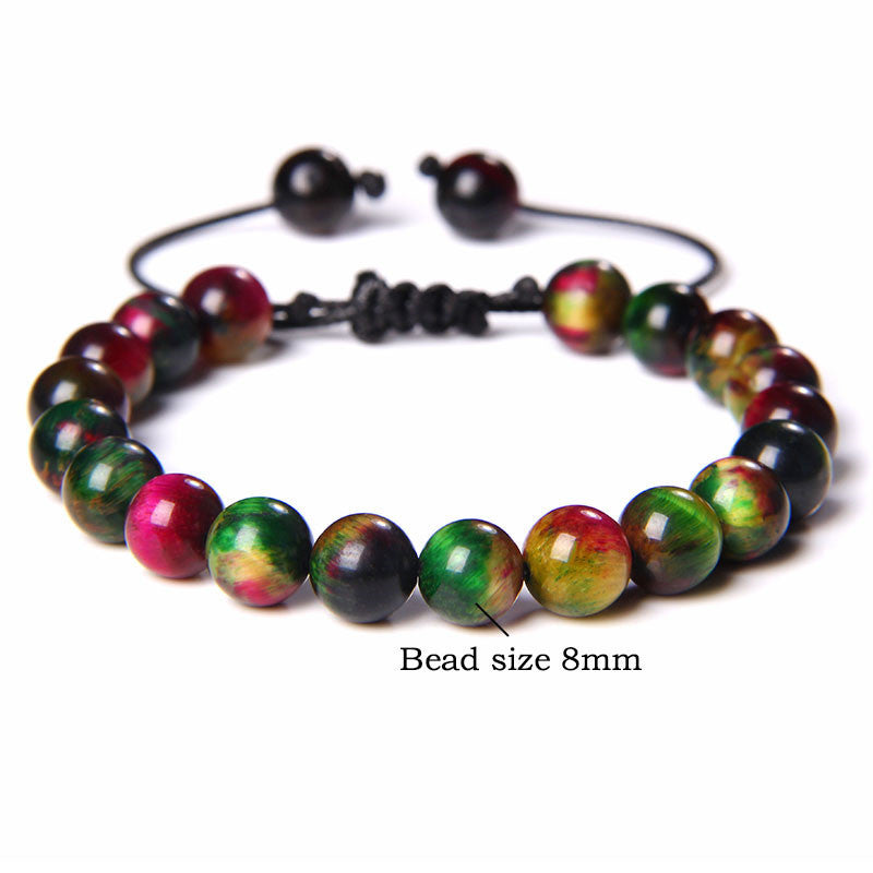 1 Piece Fashion Gradient Color Tiger Eye Beaded Bracelets