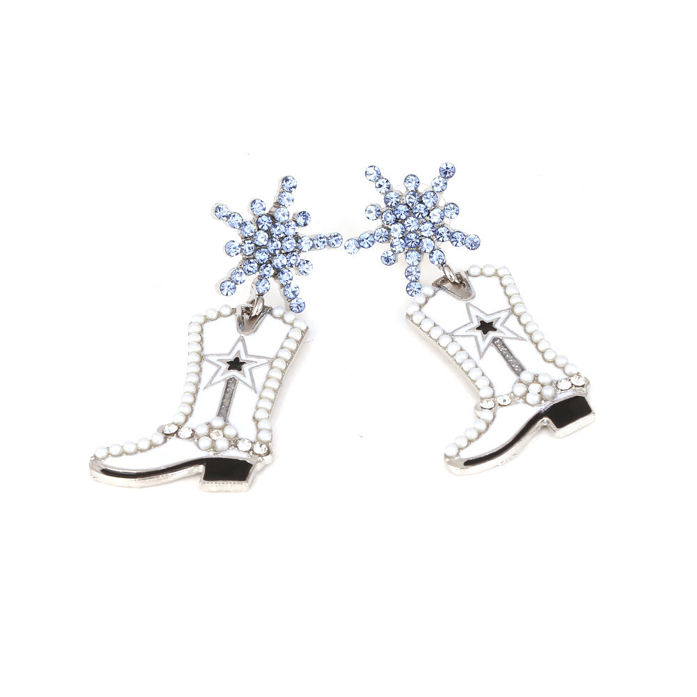 Fashion Geometric Boots Alloy Artificial Pearls Women's Drop Earrings 1 Pair