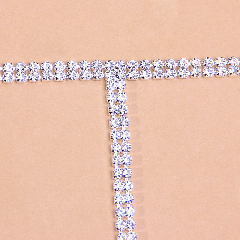 Luxurious Geometric Rhinestone Plating Women's Long Necklace