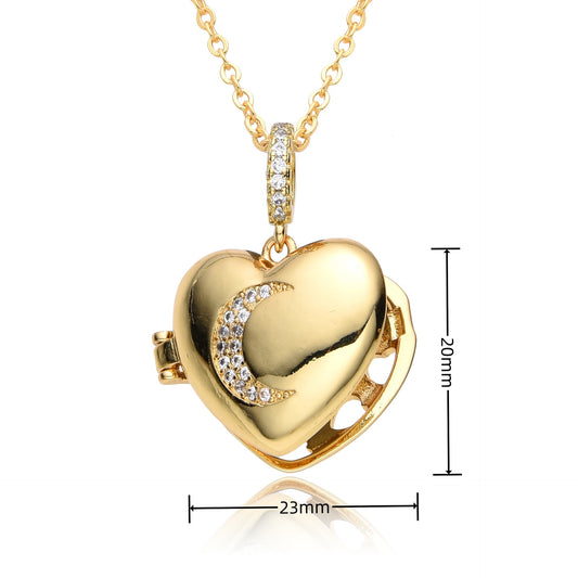 Copper IG Style Simple Style Round Letter Heart Shape Plating Inlay Zircon Pendant Necklace