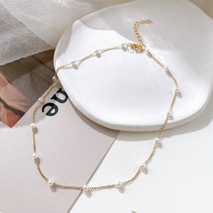 Fashion Geometric Alloy Metal Artificial Pearls Women's Necklace