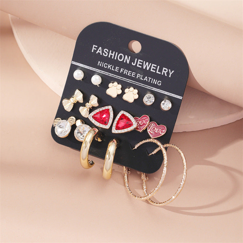 Fashion Geometric Alloy Plating Artificial Pearls Women's Earrings 1 Set