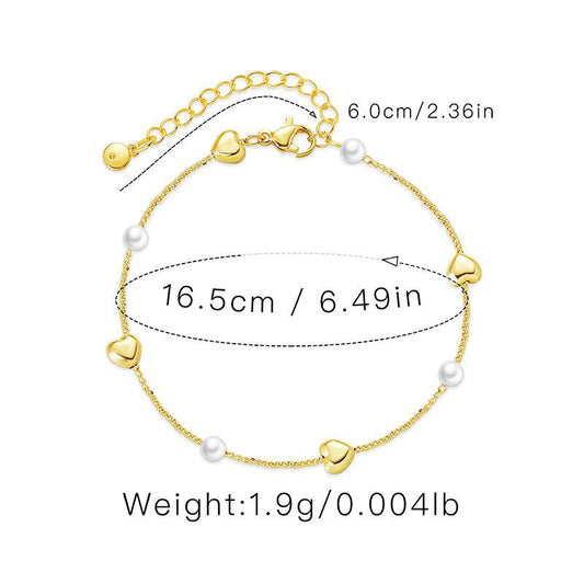 New 18k Gold-plated European And American Minimalist Jewelry Pearl Bracelet