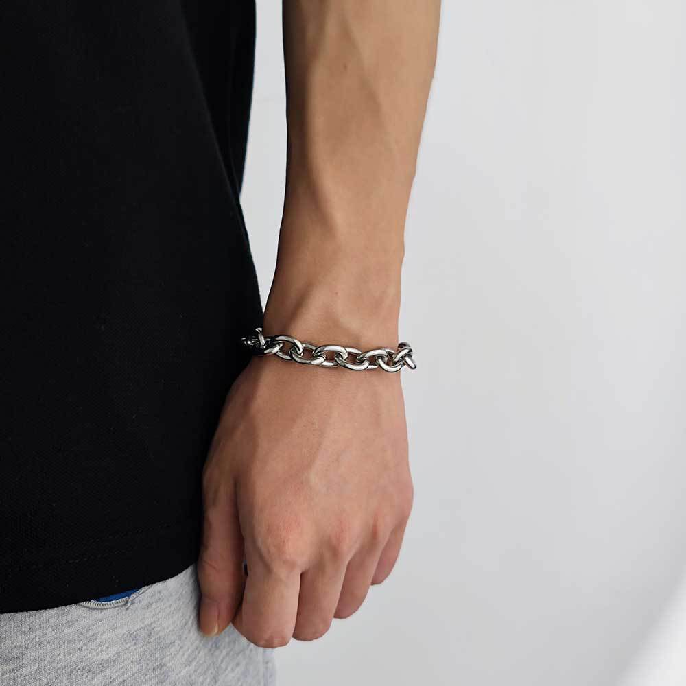 Hip-hop Solid Color Stainless Steel Plating Bracelets Necklace