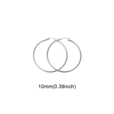 1 Pair Fashion Solid Color Stainless Steel Hoop Earrings