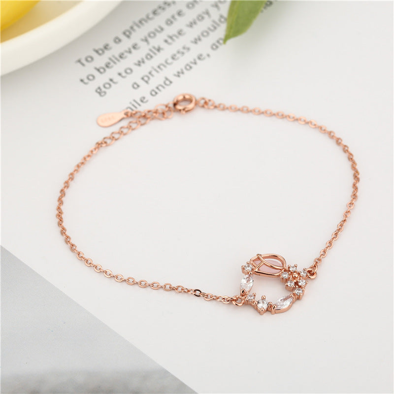 Copper Vintage Style Flower Plating Bracelets